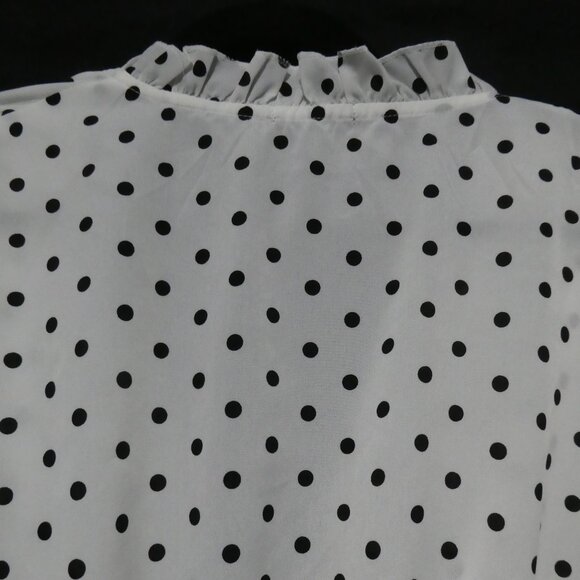 BOOHOO | size 16 | Black and White PolkaDot Romper | Tie Front - Picture 10 of 16